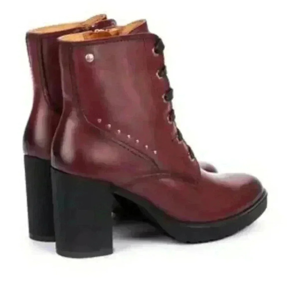 Pikilonos Platform Lace Up Calfskin Leather Boots with Studs US Size 37 - Picture 2 of 12